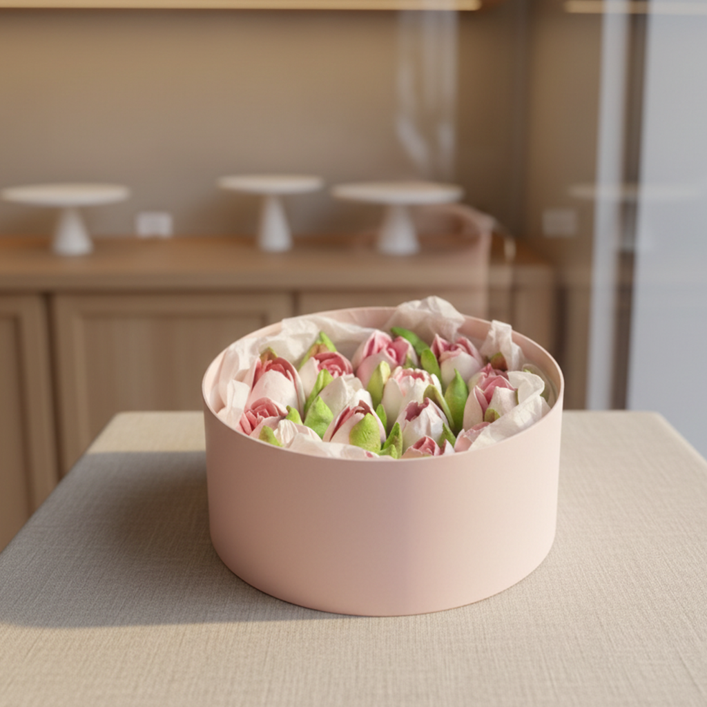 Cloud Soufflé Florals | Round Dessert Gift Box