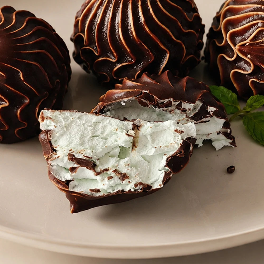 Chocolate Covered Cloud Soufflé Swirls